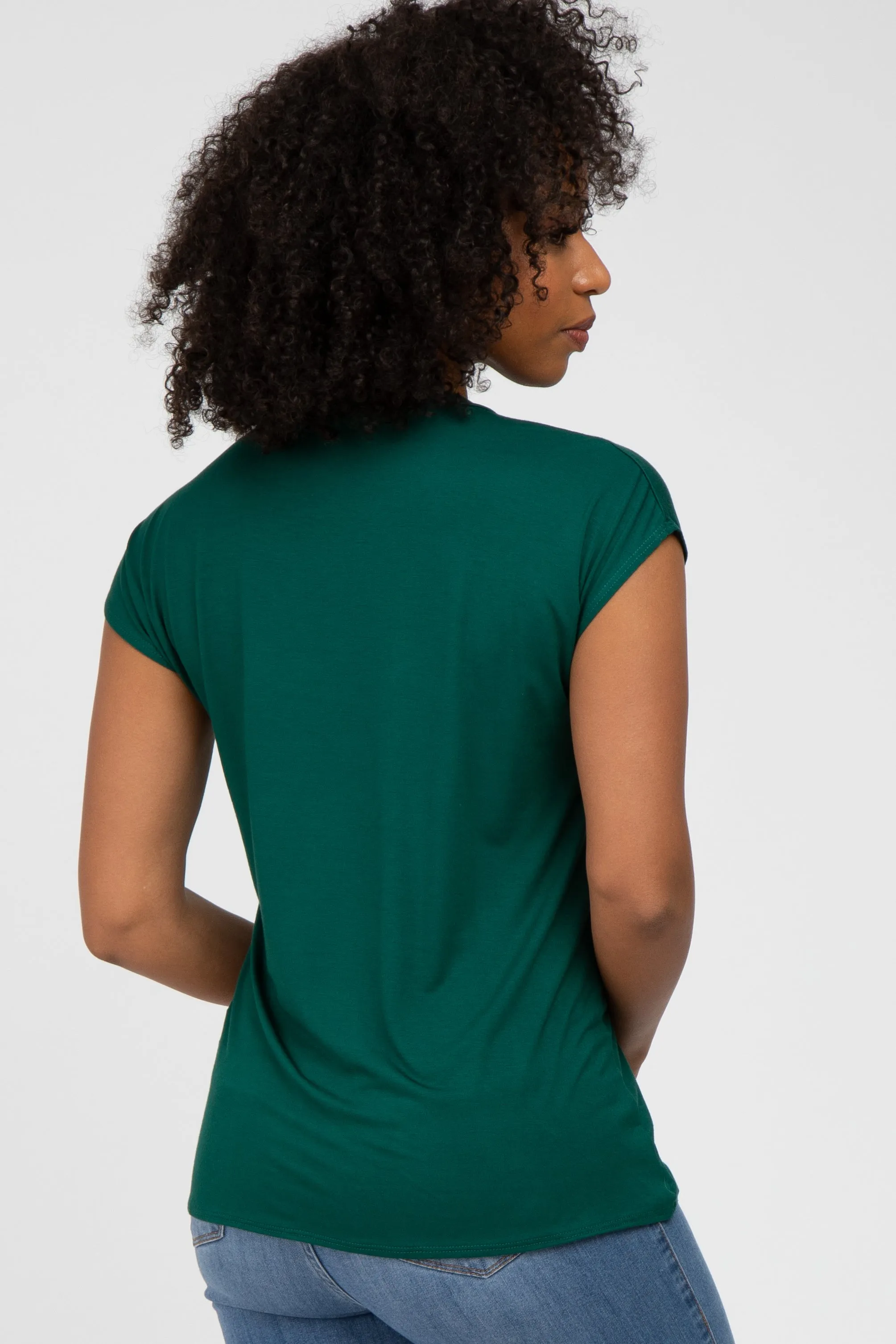 Emerald Green Layered Wrap Front Nursing Top sold by Pinkblush product image thumbnail 4