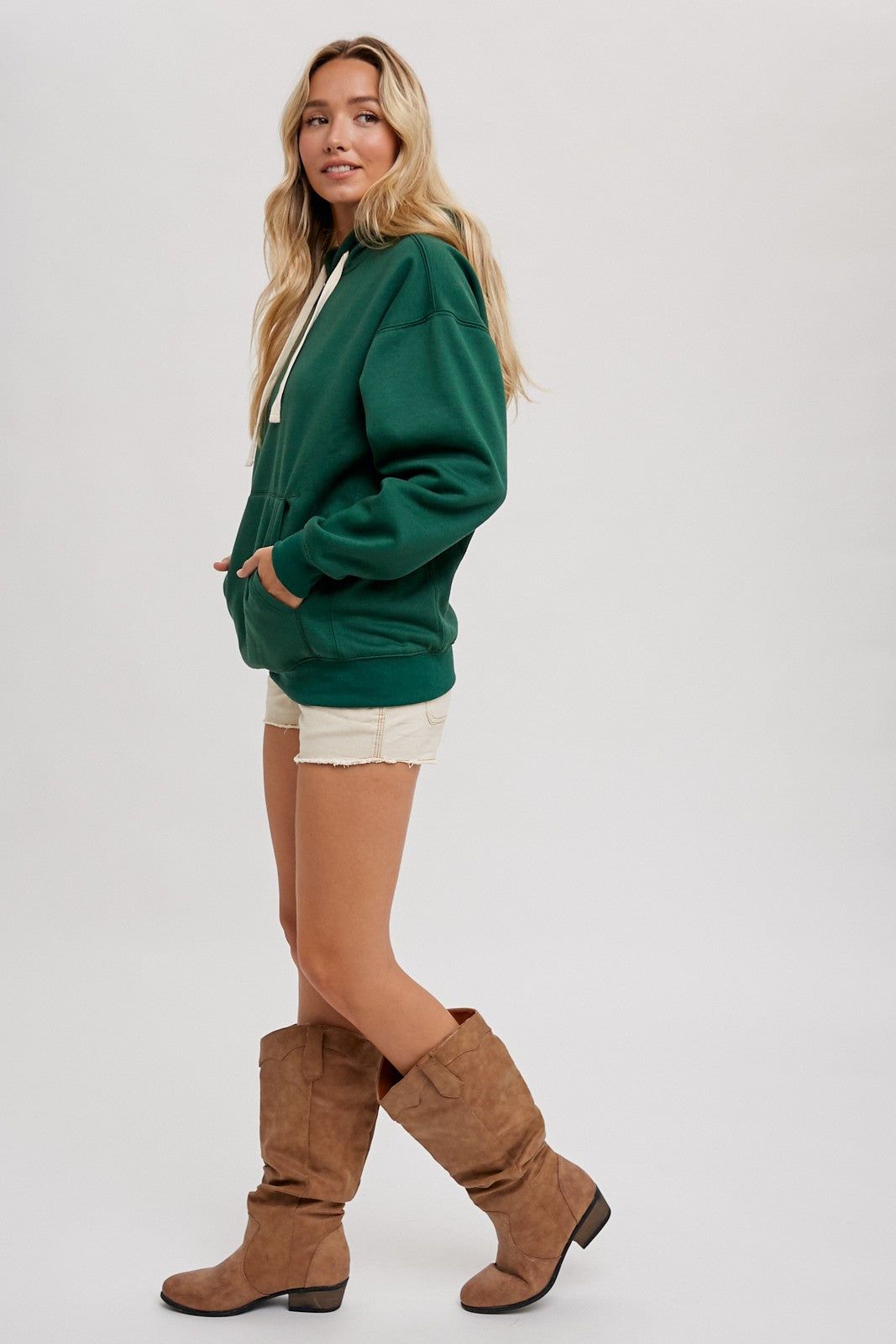 Forest Green Basic Fleece Hoodie sold by Pinkblush product image thumbnail 3
