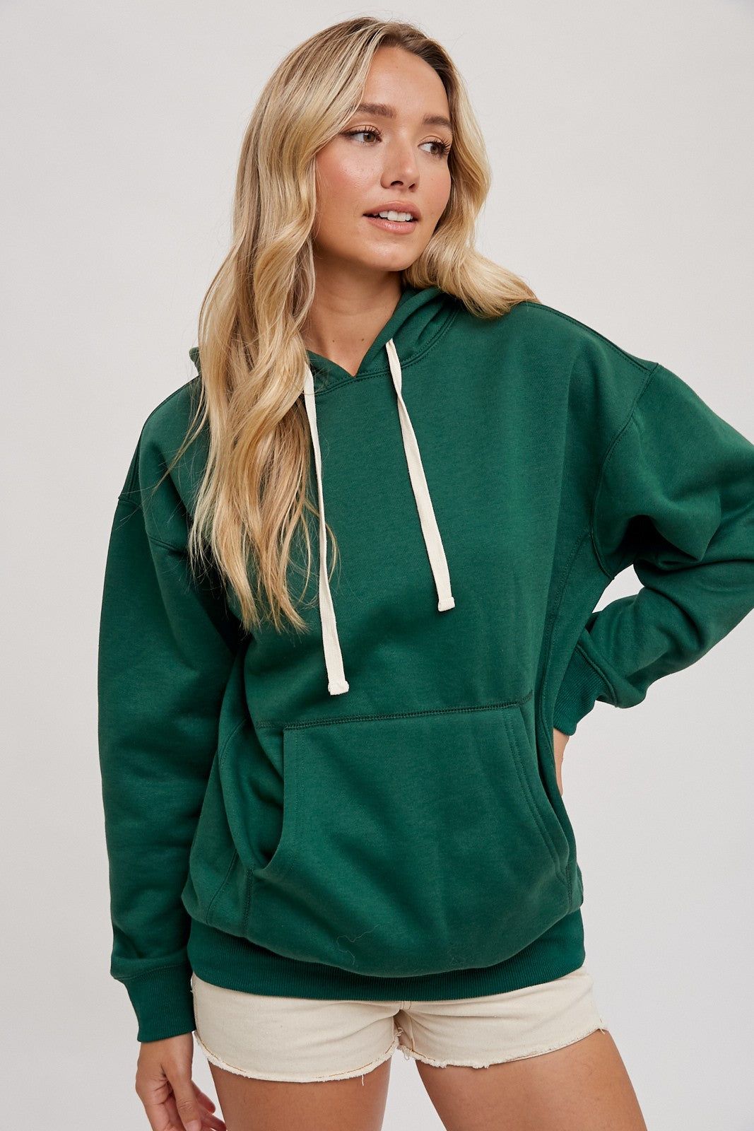 Forest Green Basic Fleece Hoodie sold by Pinkblush