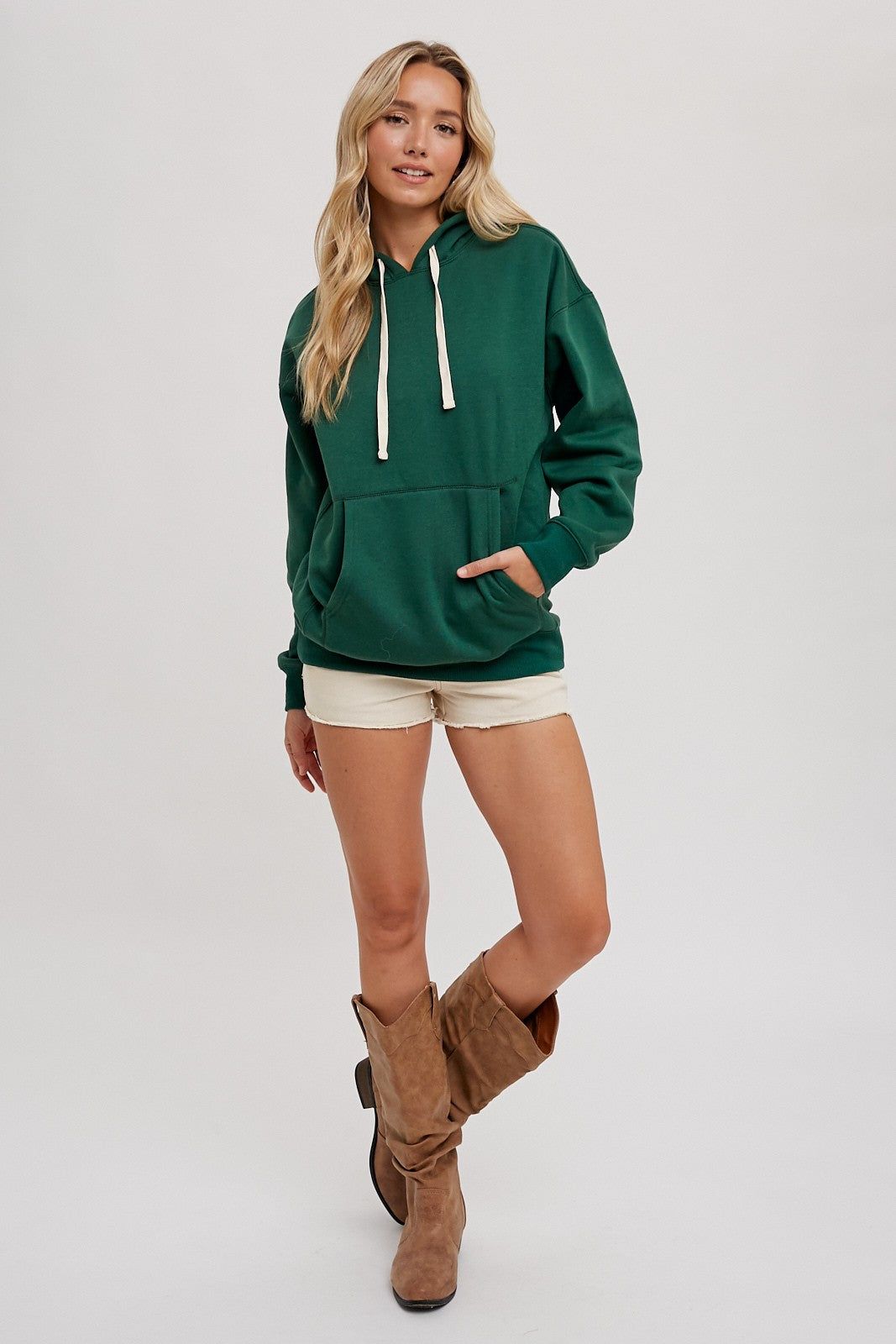 Forest Green Basic Fleece Hoodie sold by Pinkblush product image thumbnail 2