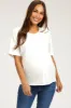 White Short Sleeve Maternity Top sold by Pinkblush