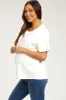 White Short Sleeve Maternity Top sold by Pinkblush