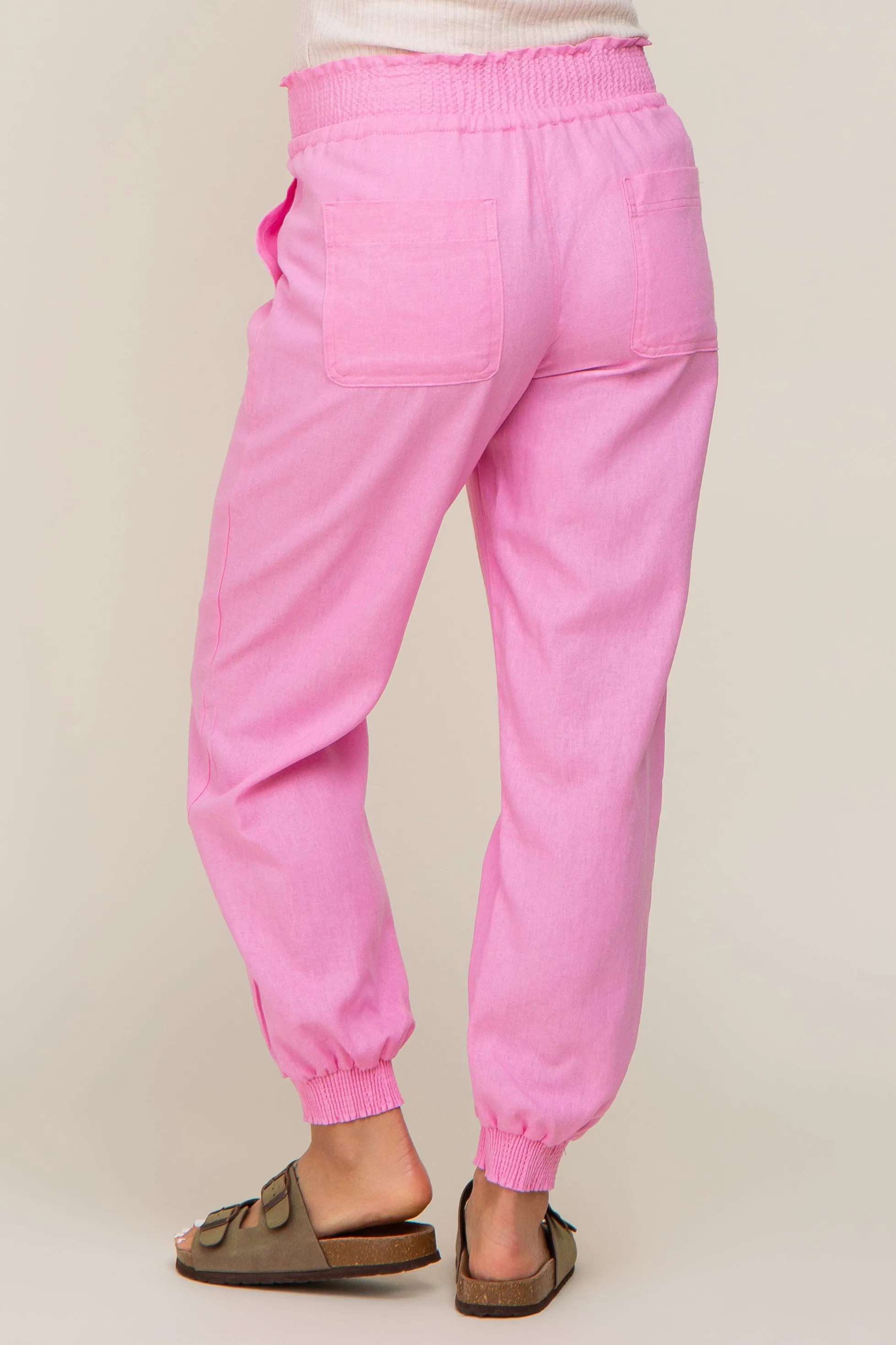 Pink Smocked Maternity Joggers sold by Pinkblush product image thumbnail 4