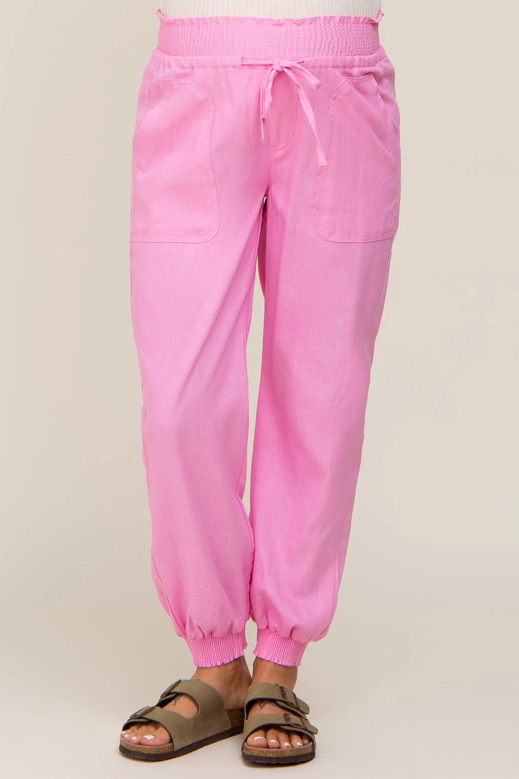 Pink Smocked Maternity Joggers sold by Pinkblush product image thumbnail 2