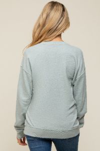 Mint Green Long Sleeve Maternity Top sold by Pinkblush