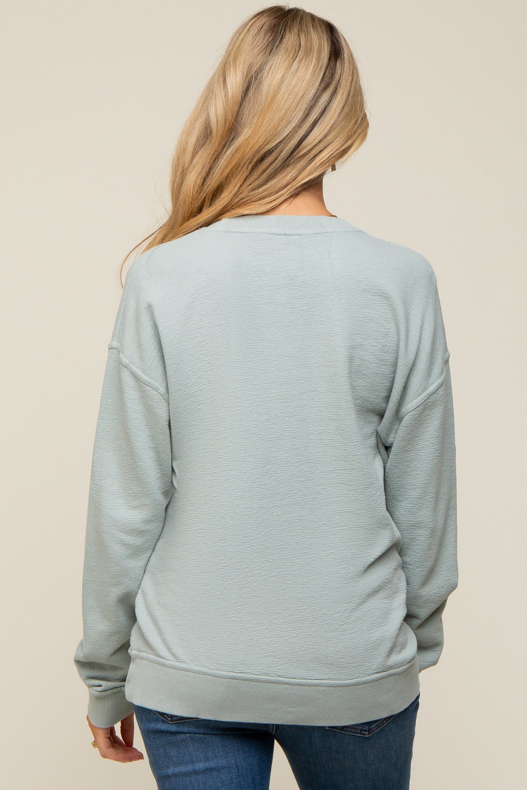 Mint Green Long Sleeve Maternity Top sold by Pinkblush product image thumbnail 3
