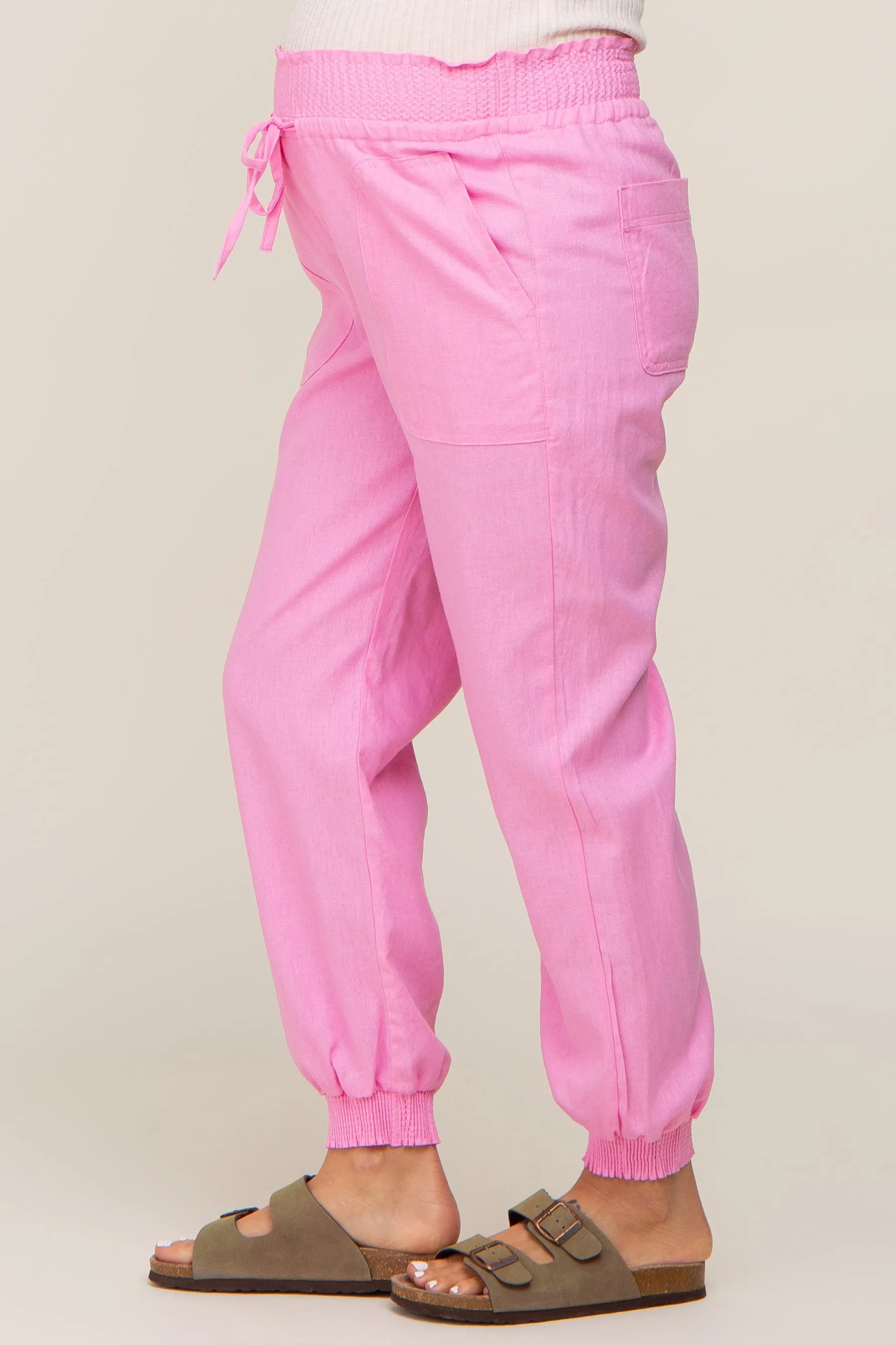Pink Smocked Maternity Joggers sold by Pinkblush product image thumbnail 3