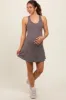 Mocha Tennis Racerback Maternity Romper Dress sold by Pinkblush