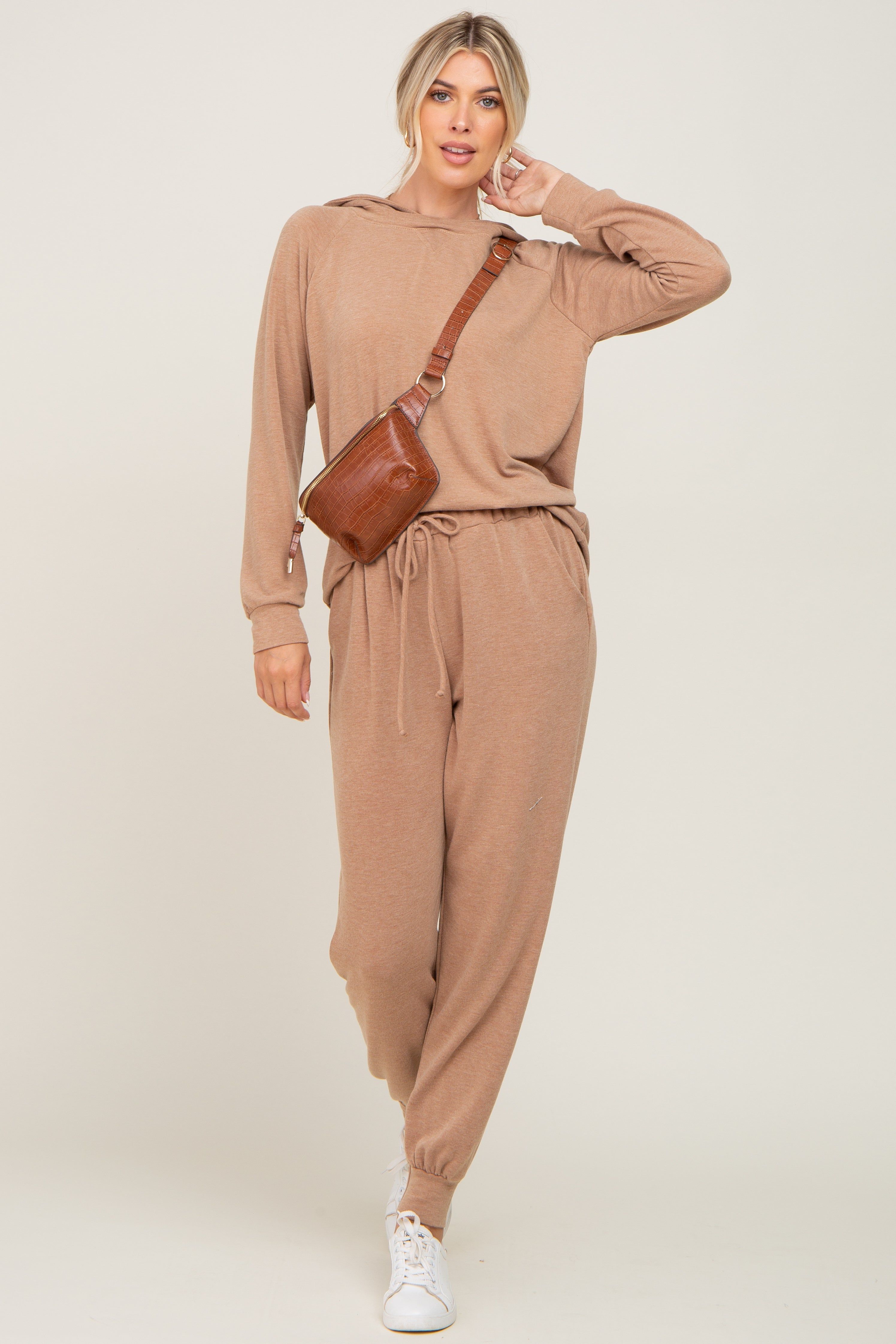 Camel Hoodie and Jogger Set sold by Pinkblush