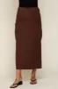 Brown Drawstring Pocket Maternity Maxi Skirt sold by Pinkblush