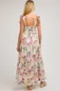 Ivory Multi-Color Floral Smocked Tiered Maternity Maxi Dress sold by Pinkblush