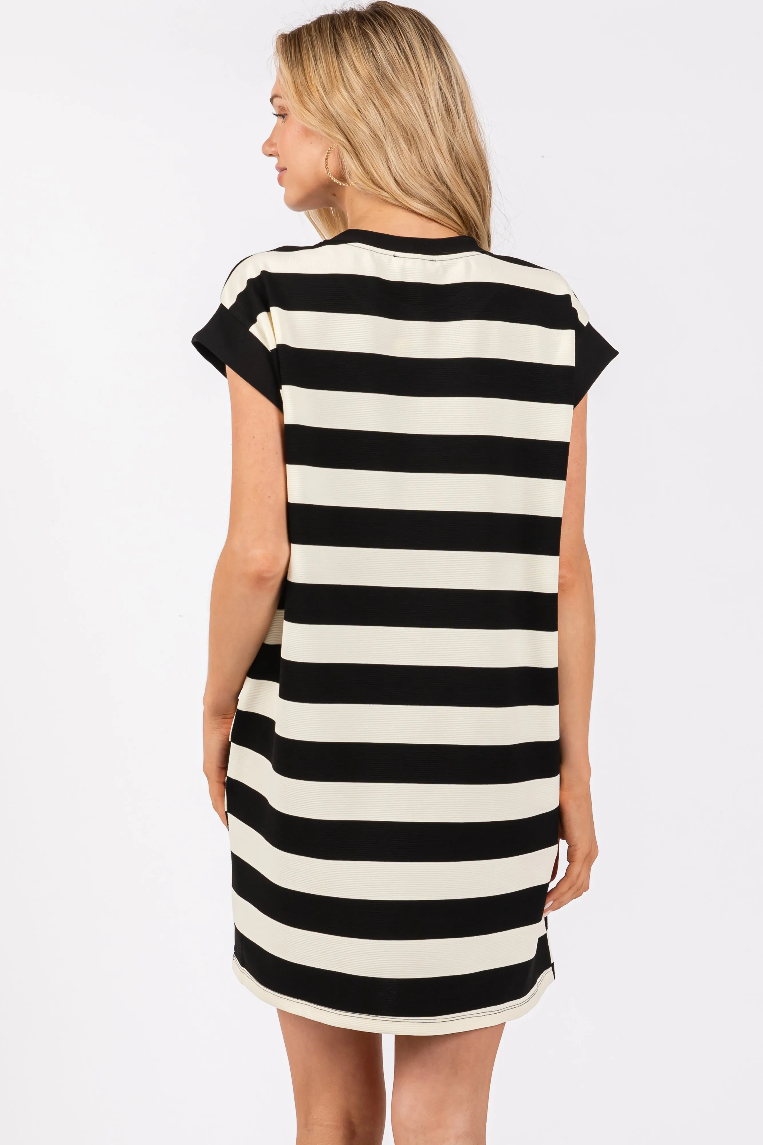 Black Wide Stripe Mini Dress sold by Pinkblush product image thumbnail 2
