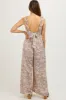 Light Pink Floral Sleeveless Tie Back Maternity Jumpsuit sold by Pinkblush