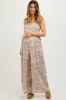 Light Pink Floral Sleeveless Tie Back Maternity Jumpsuit sold by Pinkblush