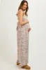 Light Pink Floral Sleeveless Tie Back Maternity Jumpsuit sold by Pinkblush