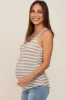 Pink Striped Button Accent Maternity Tank Top sold by Pinkblush