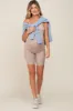 Taupe Rib Knit Sleeveless Maternity Romper sold by Pinkblush
