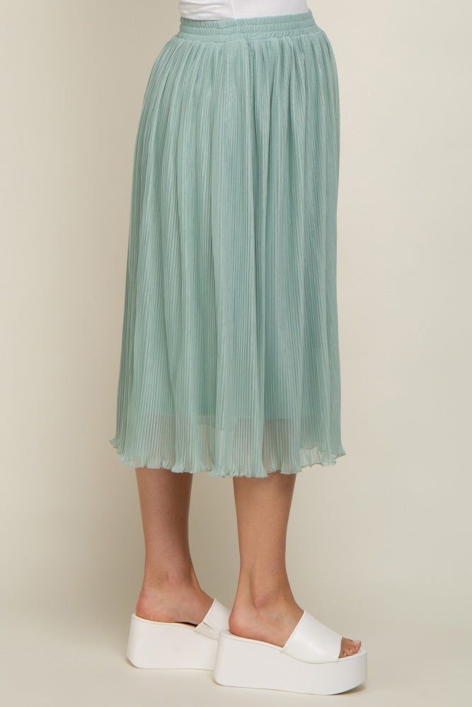 Mint Green Pleated Maternity Midi Skirt sold by Pinkblush product image thumbnail 3