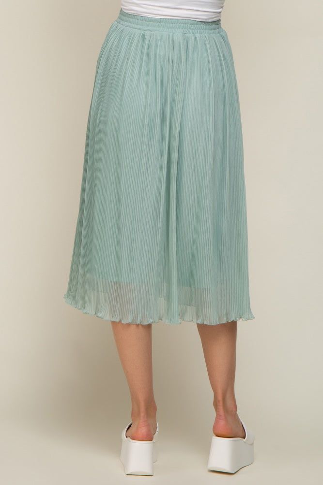 Mint Green Pleated Maternity Midi Skirt sold by Pinkblush product image thumbnail 4
