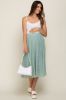 Mint Green Pleated Maternity Midi Skirt sold by Pinkblush