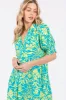 Turquoise Floral V-Neck Tiered Midi Dress sold by Pinkblush
