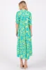 Turquoise Floral V-Neck Tiered Midi Dress sold by Pinkblush
