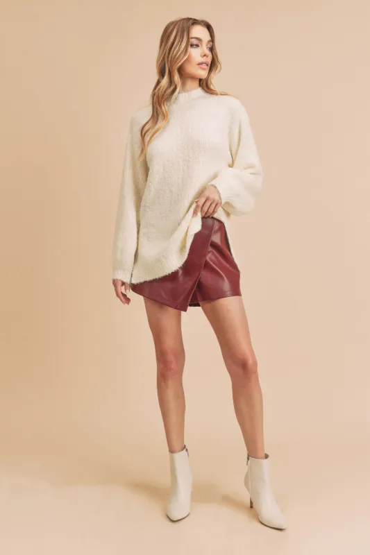 White Fuzzy Knit Sweater sold by Pinkblush
