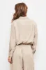 Ash Taupe Draw String Button Up Top sold by Pinkblush