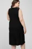 Black Ribbed Sleeveless Plus Maternity Midi Dress sold by Pinkblush