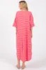 Fuchsia Striped Terry Maxi Dress sold by Pinkblush