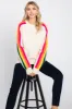 Ivory Multicolor Striped Sleeve Sweater sold by Pinkblush