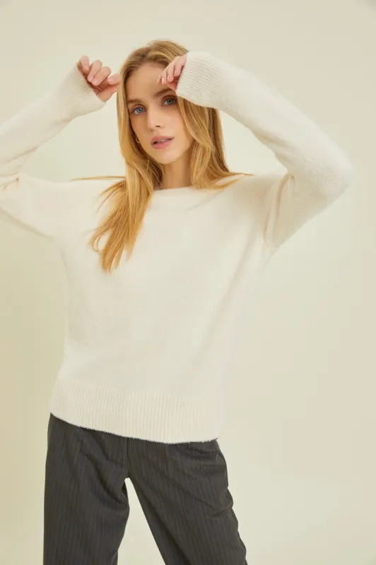 Ivory Soft Knit Long Sleeve Top sold by Pinkblush