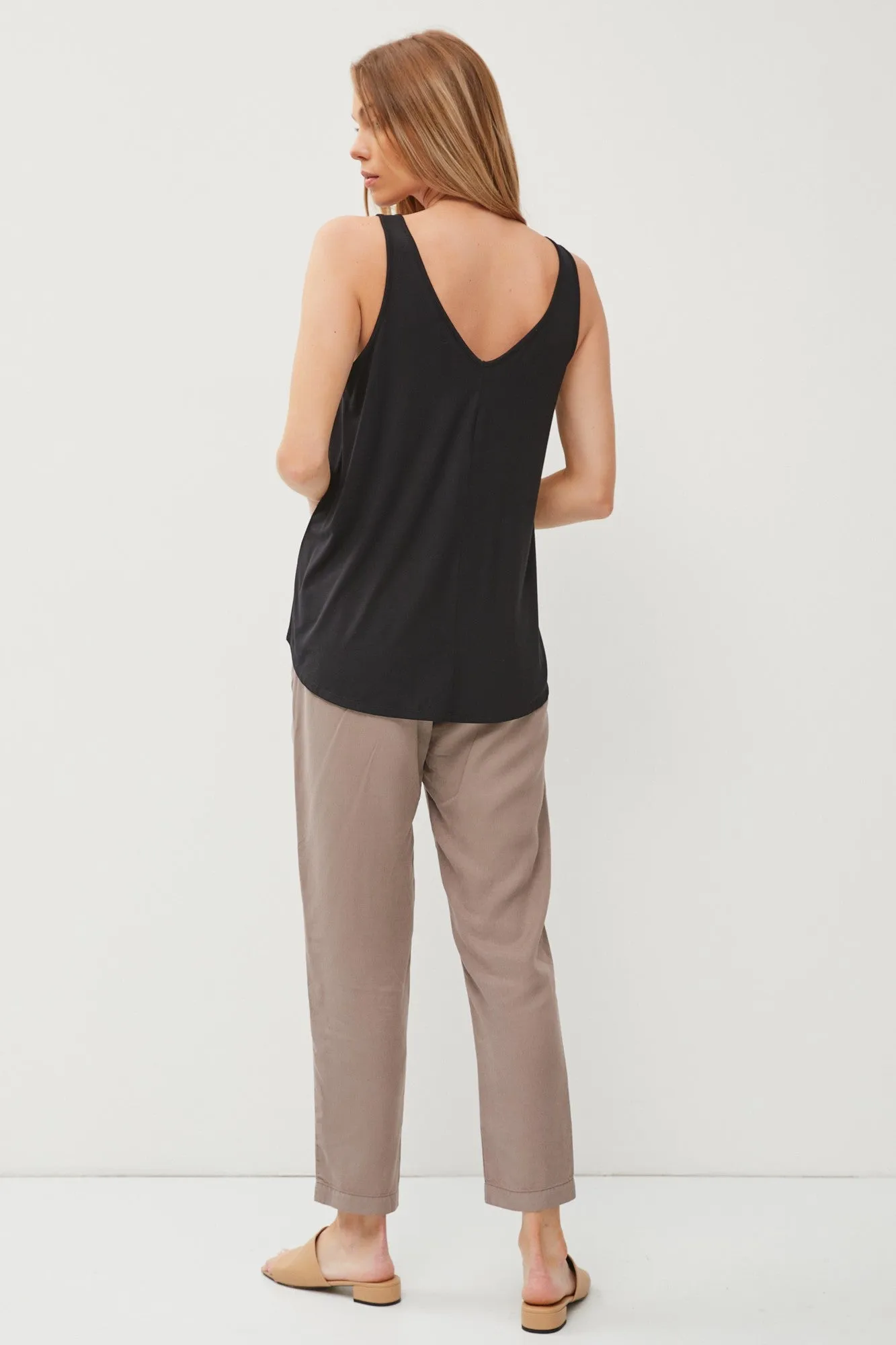 Black V-Neck Tank Top sold by Pinkblush product image thumbnail 3