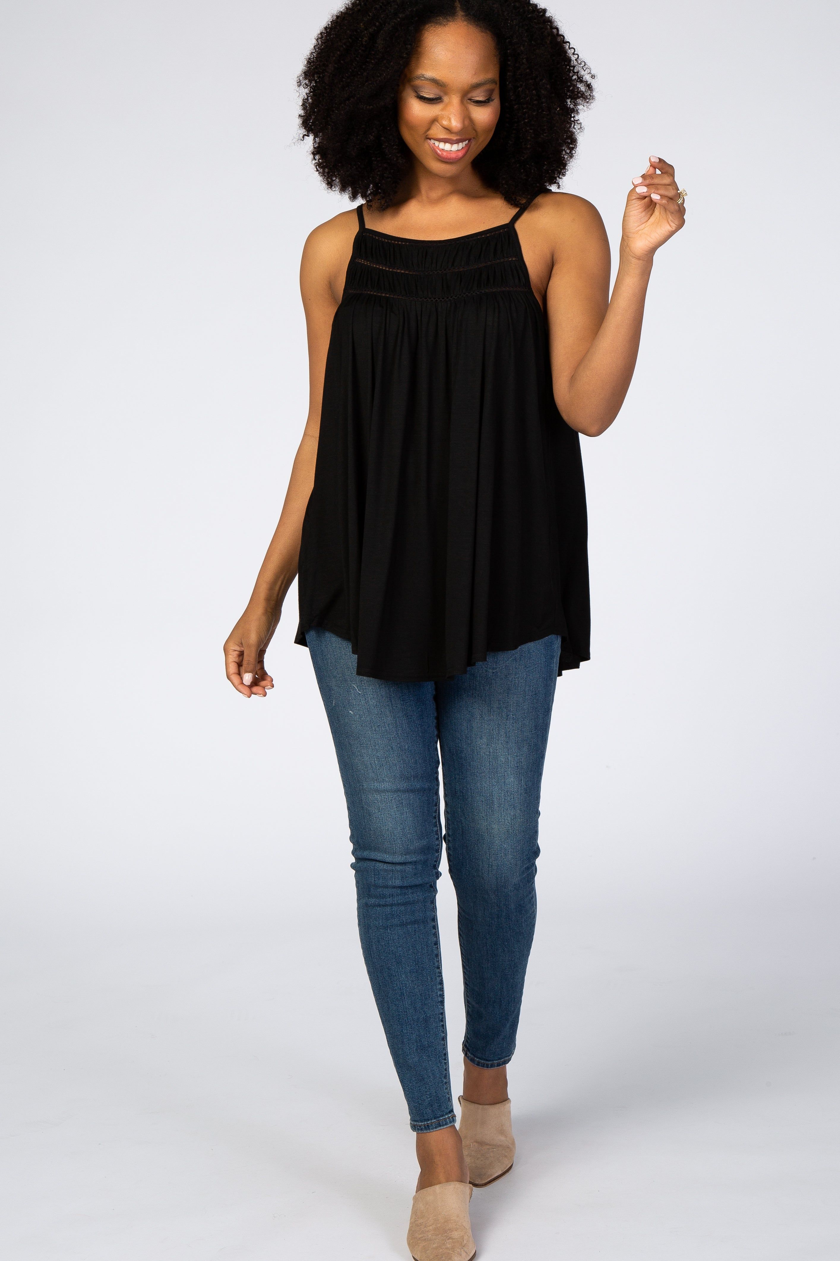 Black Crochet Detail Sleeveless Top sold by Pinkblush product image thumbnail 4