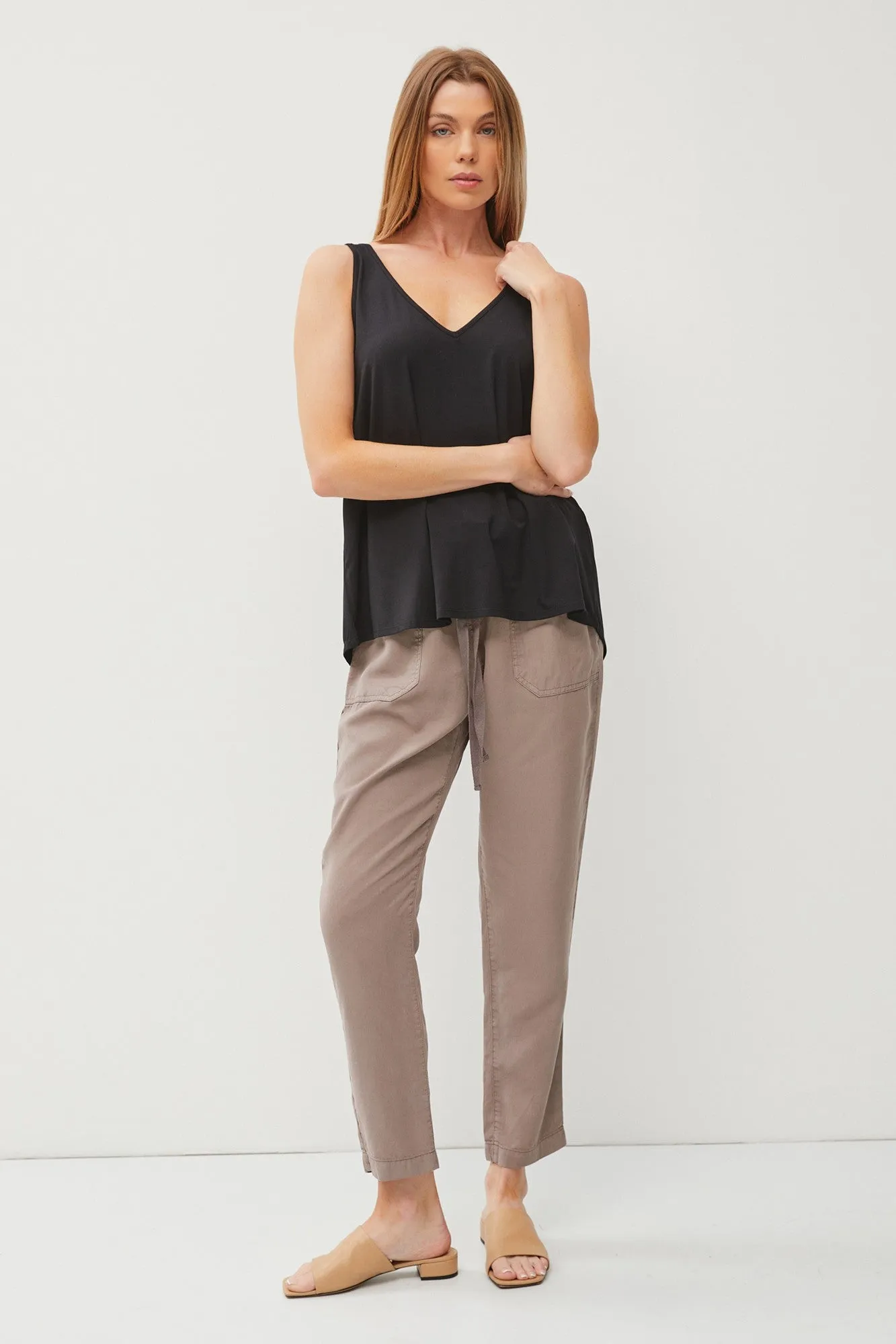 Black V-Neck Tank Top sold by Pinkblush product image thumbnail 2