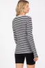 Black Striped Long Sleeve Ribbed Top sold by Pinkblush