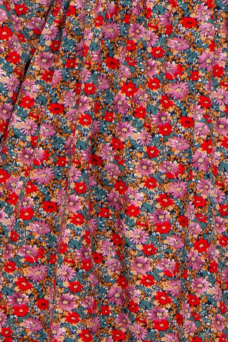 Red Floral Smocked Long Sleeve Dress sold by Pinkblush product image thumbnail 4