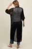 Black Distressed Collared Maternity Cover-Up sold by Pinkblush