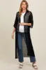 Black Distressed Collared Maternity Cover-Up sold by Pinkblush