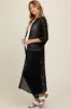 Black Distressed Collared Maternity Cover-Up sold by Pinkblush