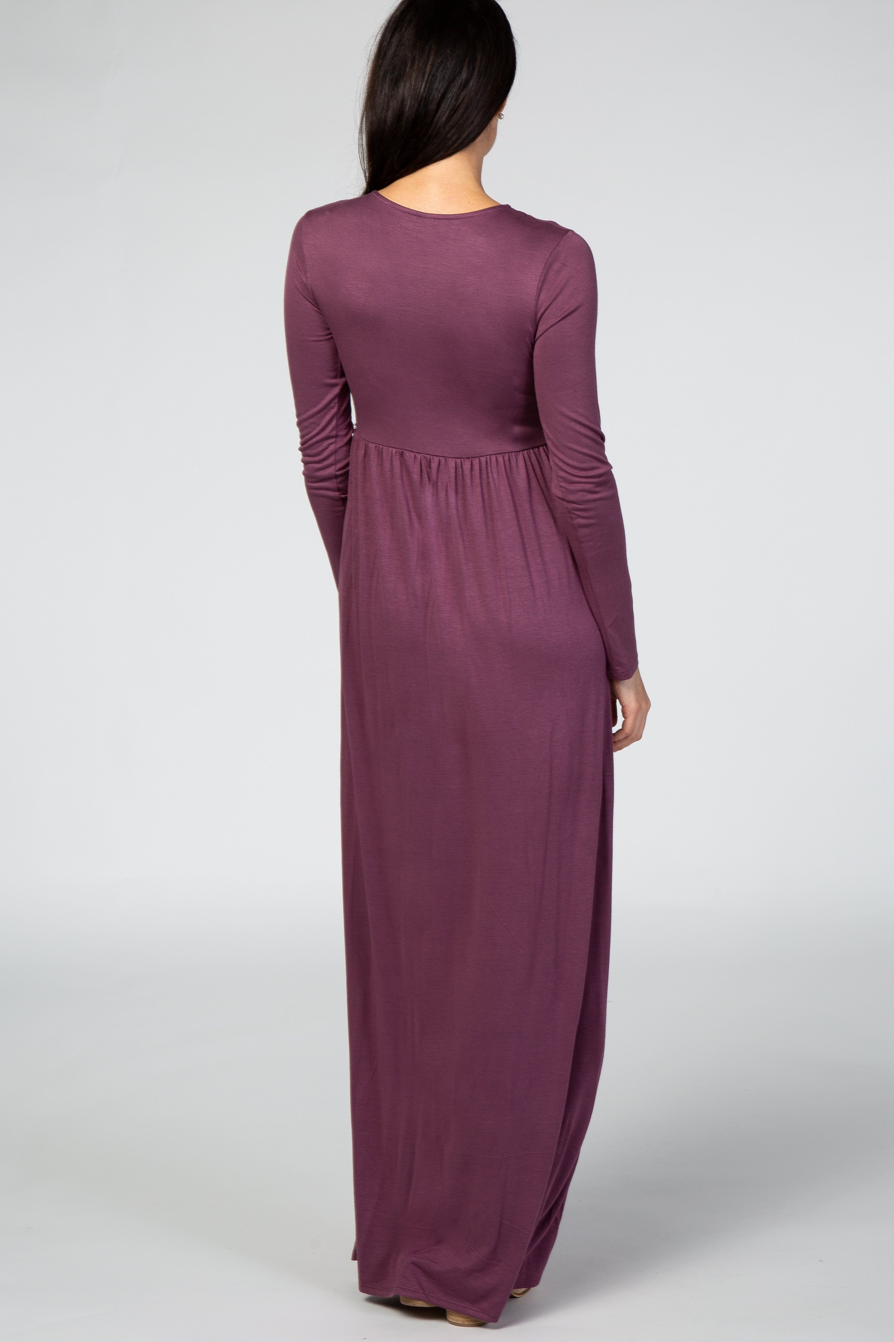 Purple Long Sleeve Maxi Dress sold by Pinkblush product image thumbnail 3