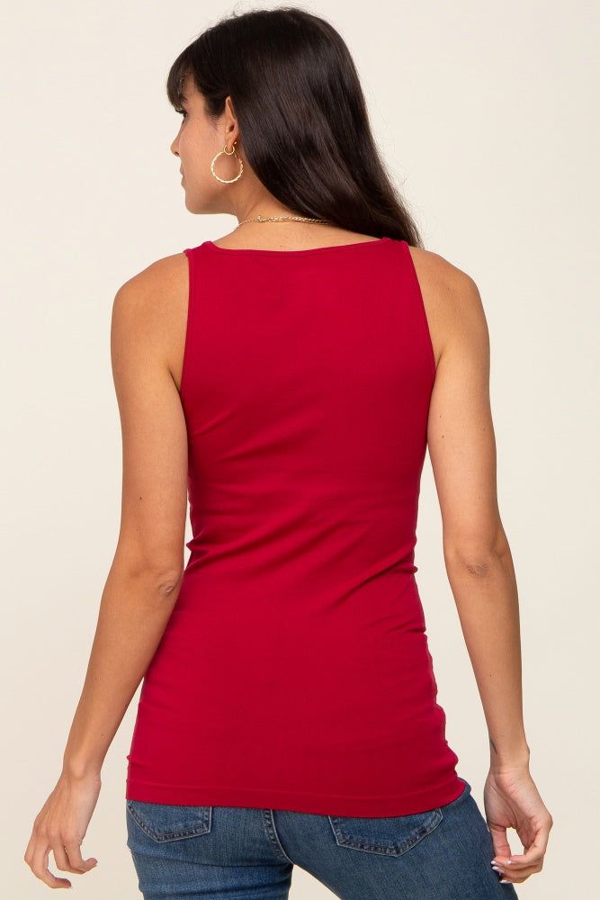 Burgundy Seamless Fitted Tank Top sold by Pinkblush product image thumbnail 3