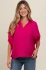 Fuchsia V-Neck Short Sleeve Maternity Top sold by Pinkblush