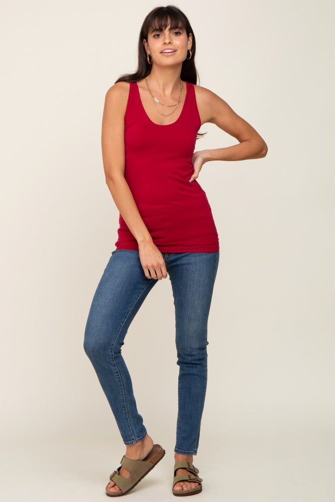 Burgundy Seamless Fitted Tank Top sold by Pinkblush product image thumbnail 4