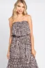 Blue Paisley Strapless Ruffle Wide Leg Jumpsuit sold by Pinkblush