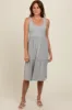 Heather Grey Tiered Sleeveless Midi Dress sold by Pinkblush