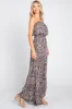 Blue Paisley Strapless Ruffle Wide Leg Jumpsuit sold by Pinkblush