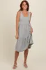 Heather Grey Tiered Sleeveless Midi Dress sold by Pinkblush