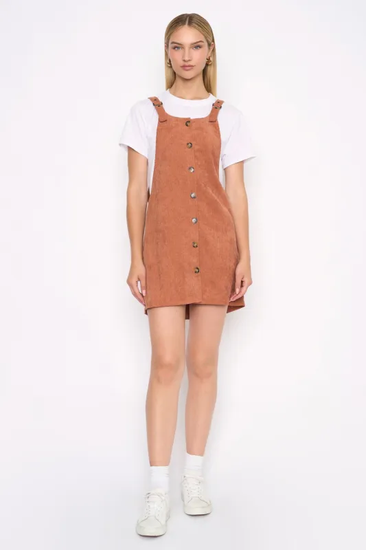 Rust Overall Dress sold by Pinkblush
