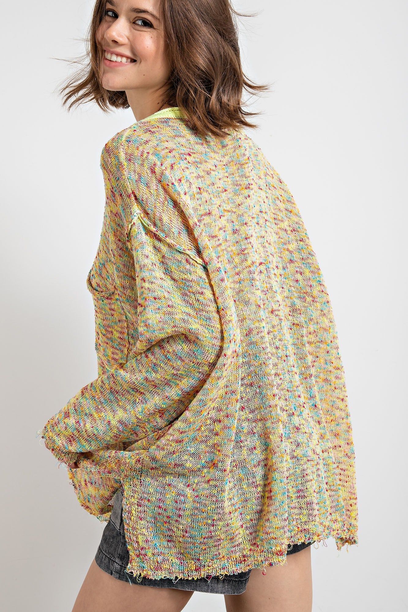 Yellow Multi Color Light Weight Sweater sold by Pinkblush product image thumbnail 3